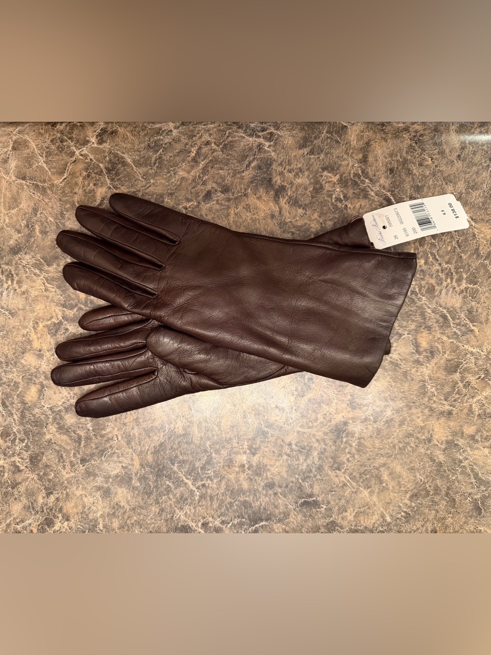 Women’s Brown Leather Gloves with Cashmere Lining